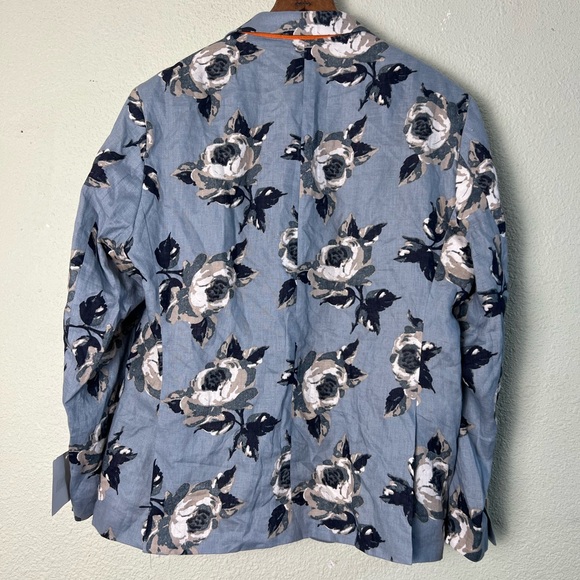 TALLIA Men's Slim-Fit Blue Floral Print Linen Blazer 42 Short NWT - Picture 7 of 11
